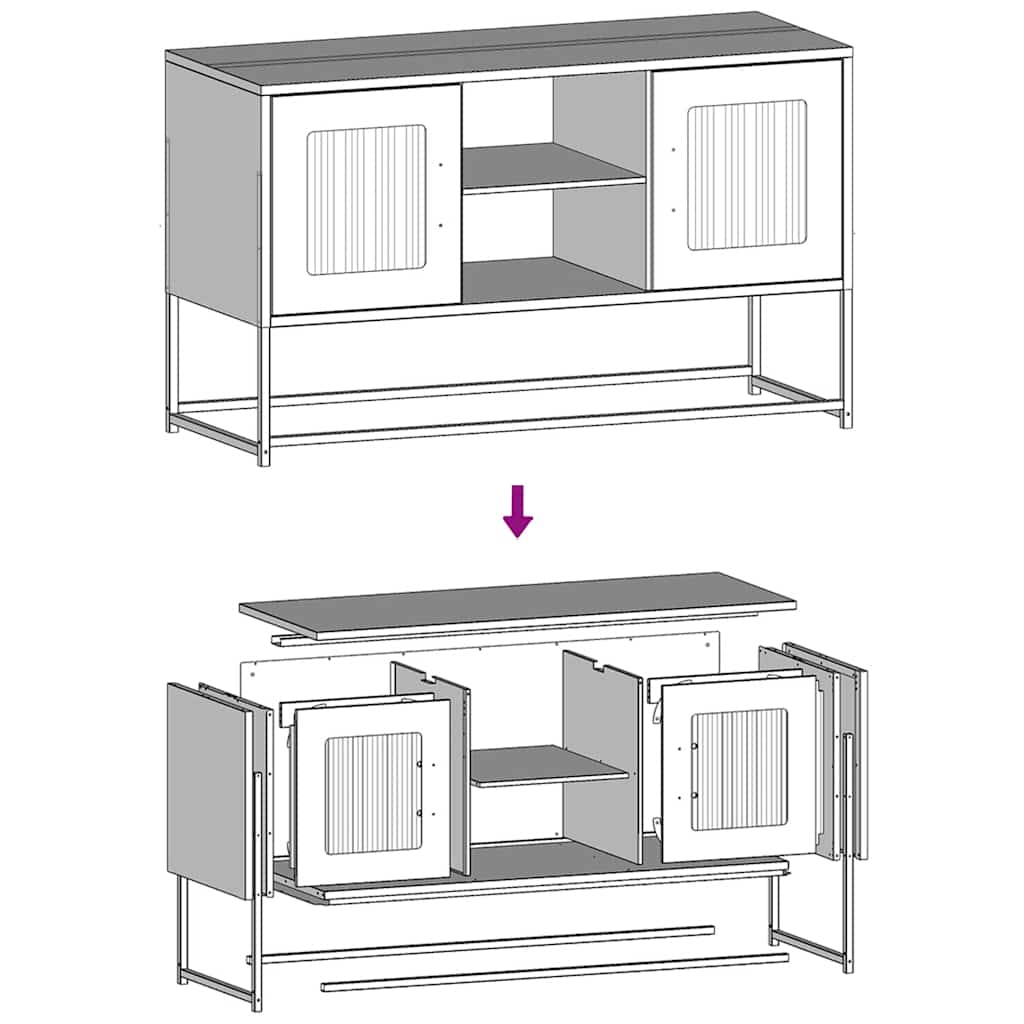 TV-Schrank Weiß 68x39x60,5 cm Stahl