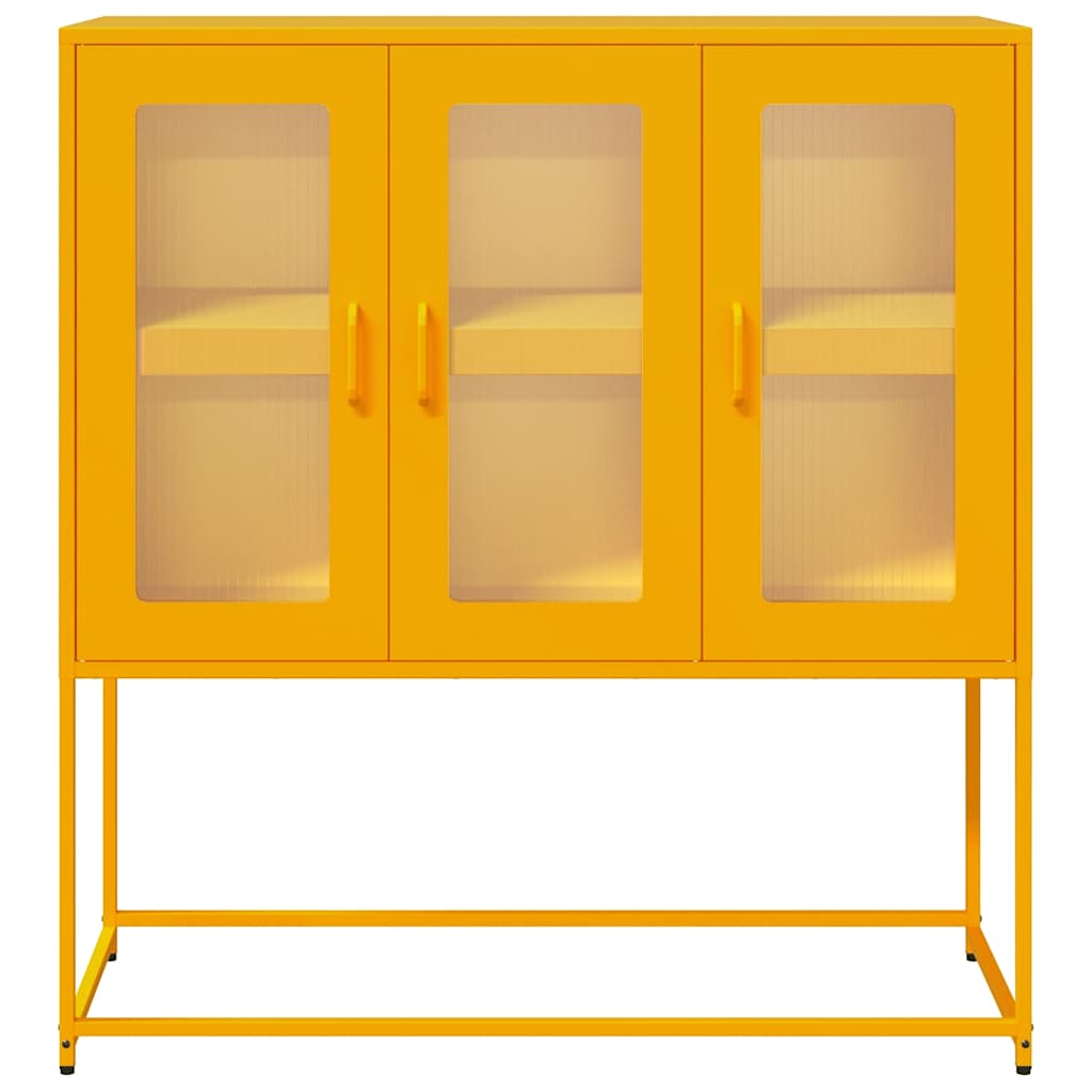 Sideboard Senfgelb 100,5x39x107 cm Kaltgewalzter Stahl