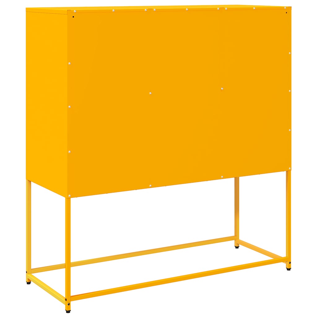 Sideboard Senfgelb 100,5x39x107 cm Kaltgewalzter Stahl