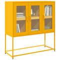 Sideboard Senfgelb 100,5x39x107 cm Kaltgewalzter Stahl