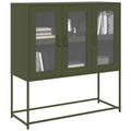 Sideboard Olivgrün 100,5x39x107 cm Kaltgewalzter Stahl