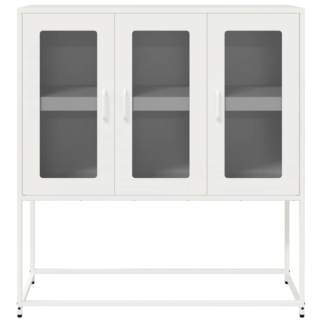 Sideboard Weiß 100,5x39x107 cm Kaltgewalzter Stahl