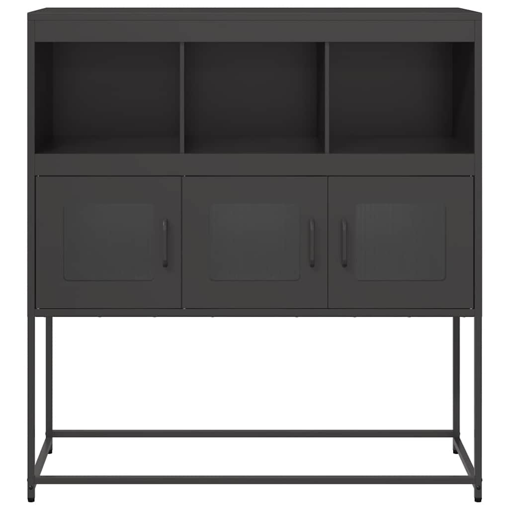 Sideboard Schwarz 100,5x39x107 cm Kaltgewalzter Stahl
