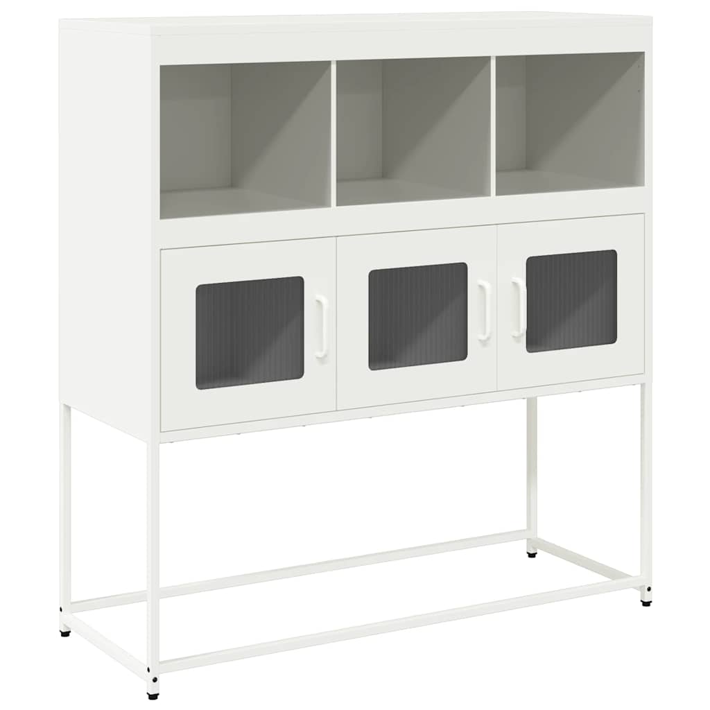 Sideboard Weiß 100,5x39x107 cm Kaltgewalzter Stahl