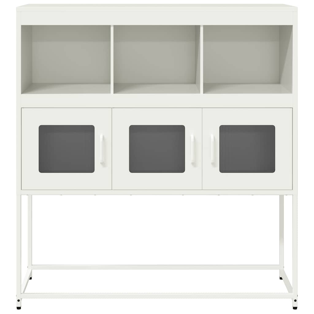 Sideboard Weiß 100,5x39x107 cm Kaltgewalzter Stahl