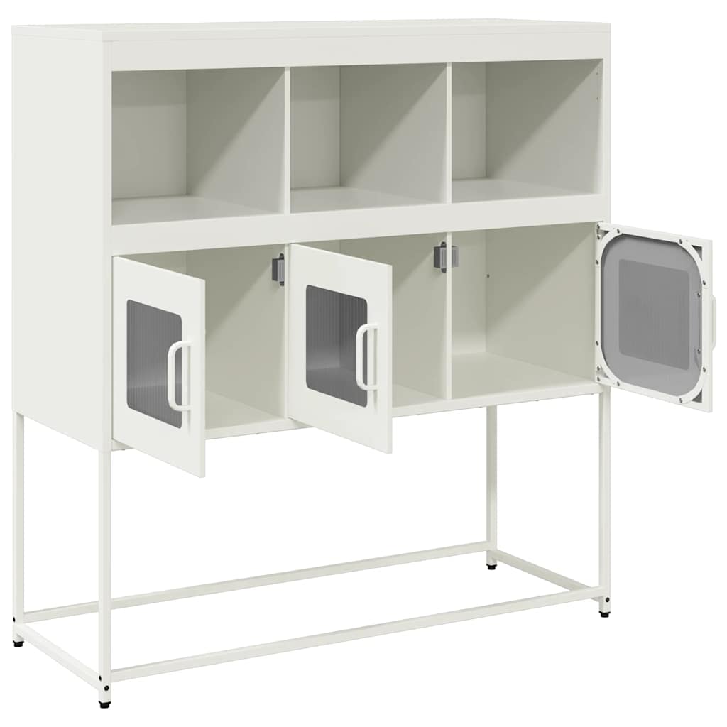 Sideboard Weiß 100,5x39x107 cm Kaltgewalzter Stahl