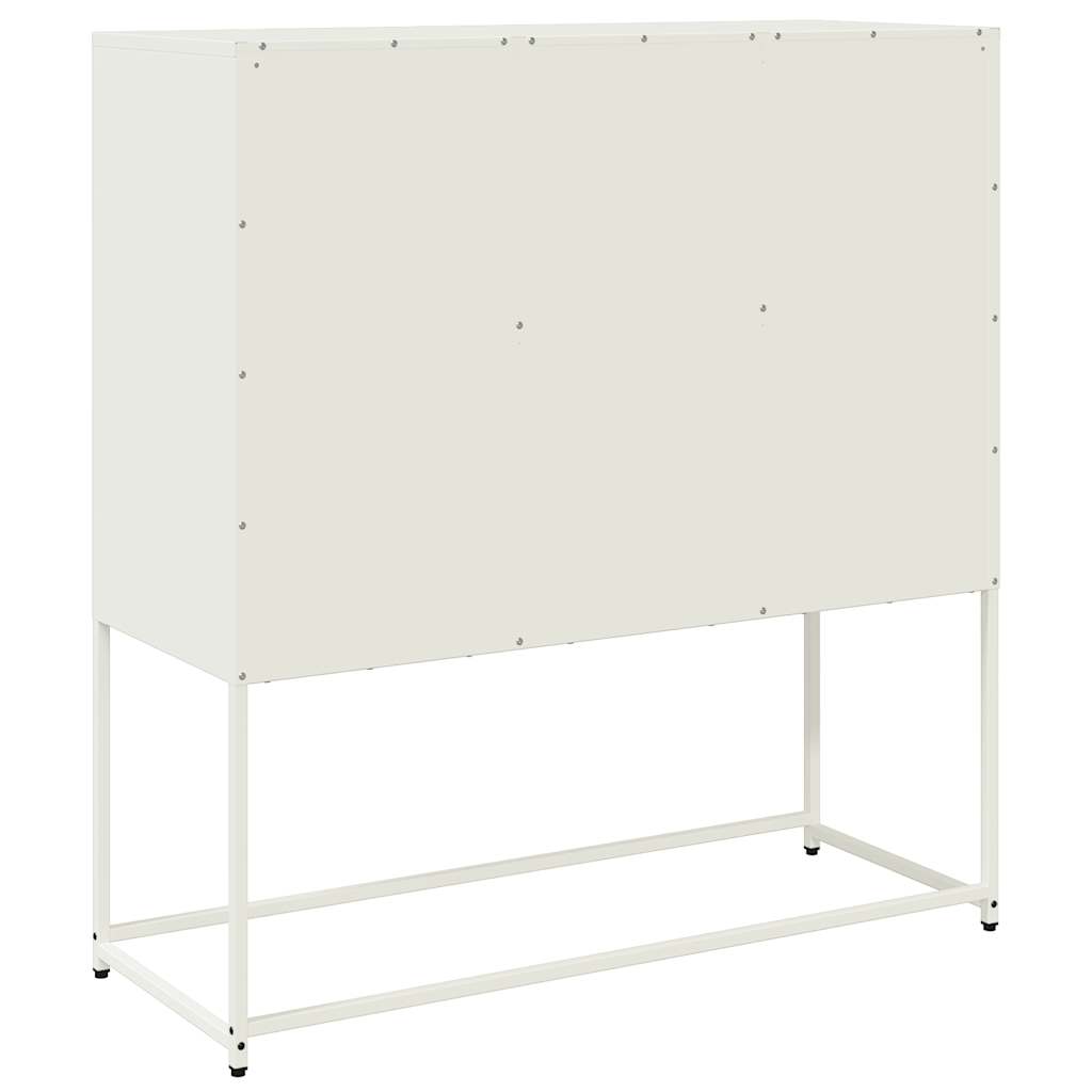 Sideboard Weiß 100,5x39x107 cm Kaltgewalzter Stahl