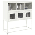 Sideboard Weiß 100,5x39x107 cm Kaltgewalzter Stahl
