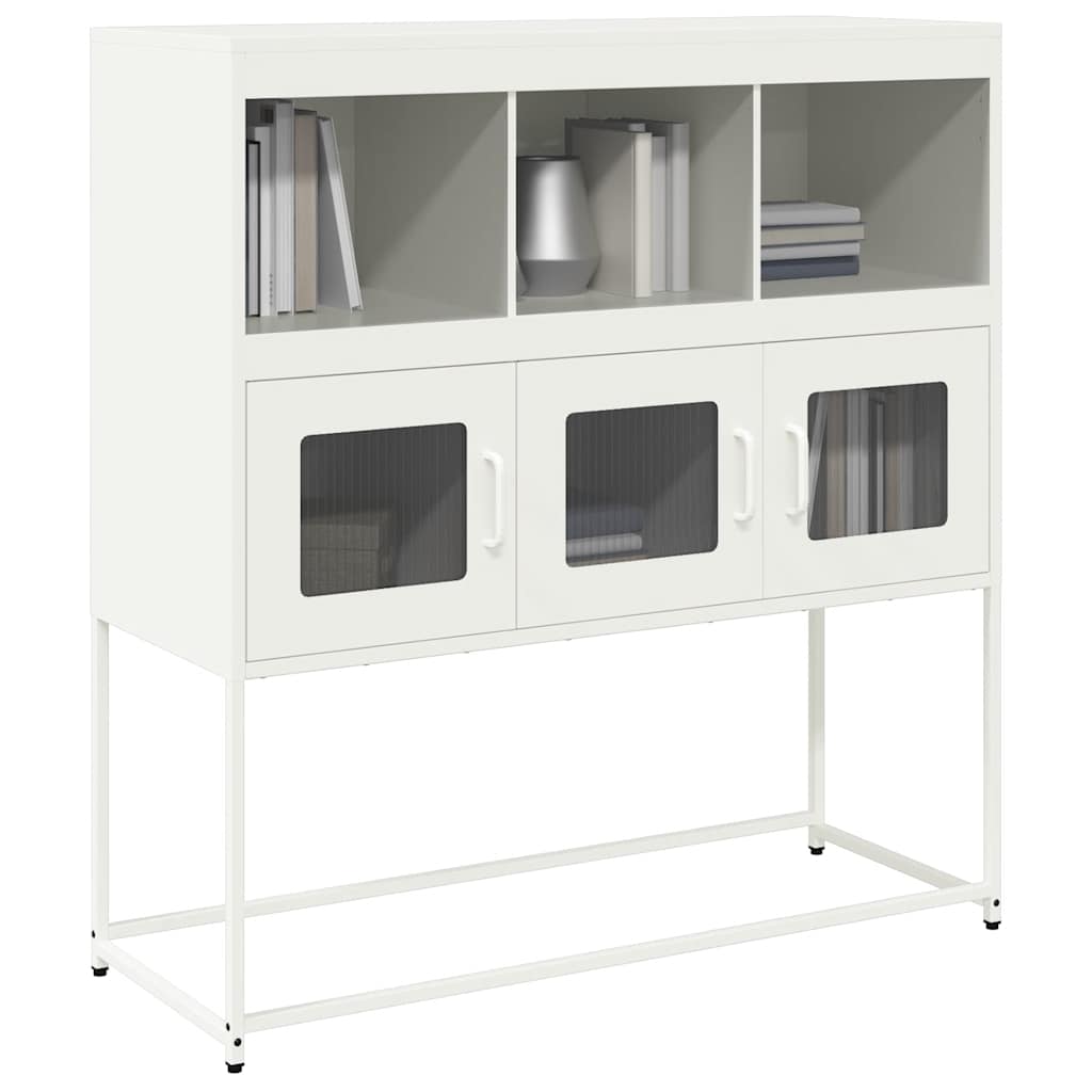 Sideboard Weiß 100,5x39x107 cm Kaltgewalzter Stahl