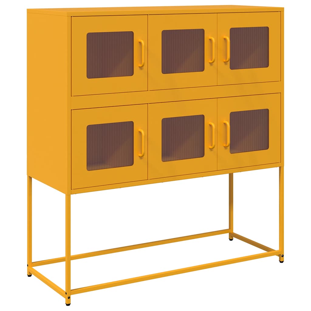 Sideboard Senfgelb 100,5x39x107 cm Kaltgewalzter Stahl