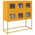 Sideboard Senfgelb 100,5x39x107 cm Kaltgewalzter Stahl