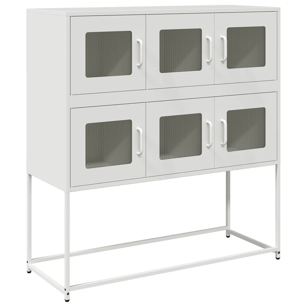 Sideboard Weiß 100,5x39x107 cm Kaltgewalzter Stahl