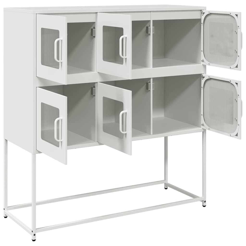 Sideboard Weiß 100,5x39x107 cm Kaltgewalzter Stahl