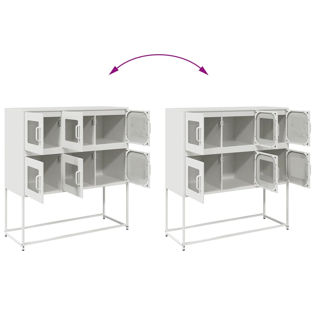 Sideboard Weiß 100,5x39x107 cm Kaltgewalzter Stahl