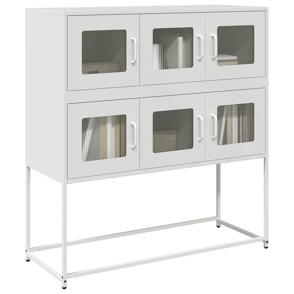 Sideboard Weiß 100,5x39x107 cm Kaltgewalzter Stahl