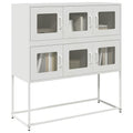 Sideboard Weiß 100,5x39x107 cm Kaltgewalzter Stahl