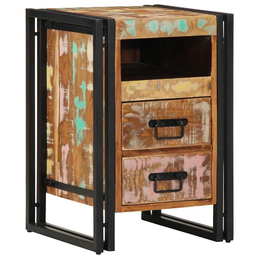 Nachttisch 40x40x59 cm Altholz Massivholz
