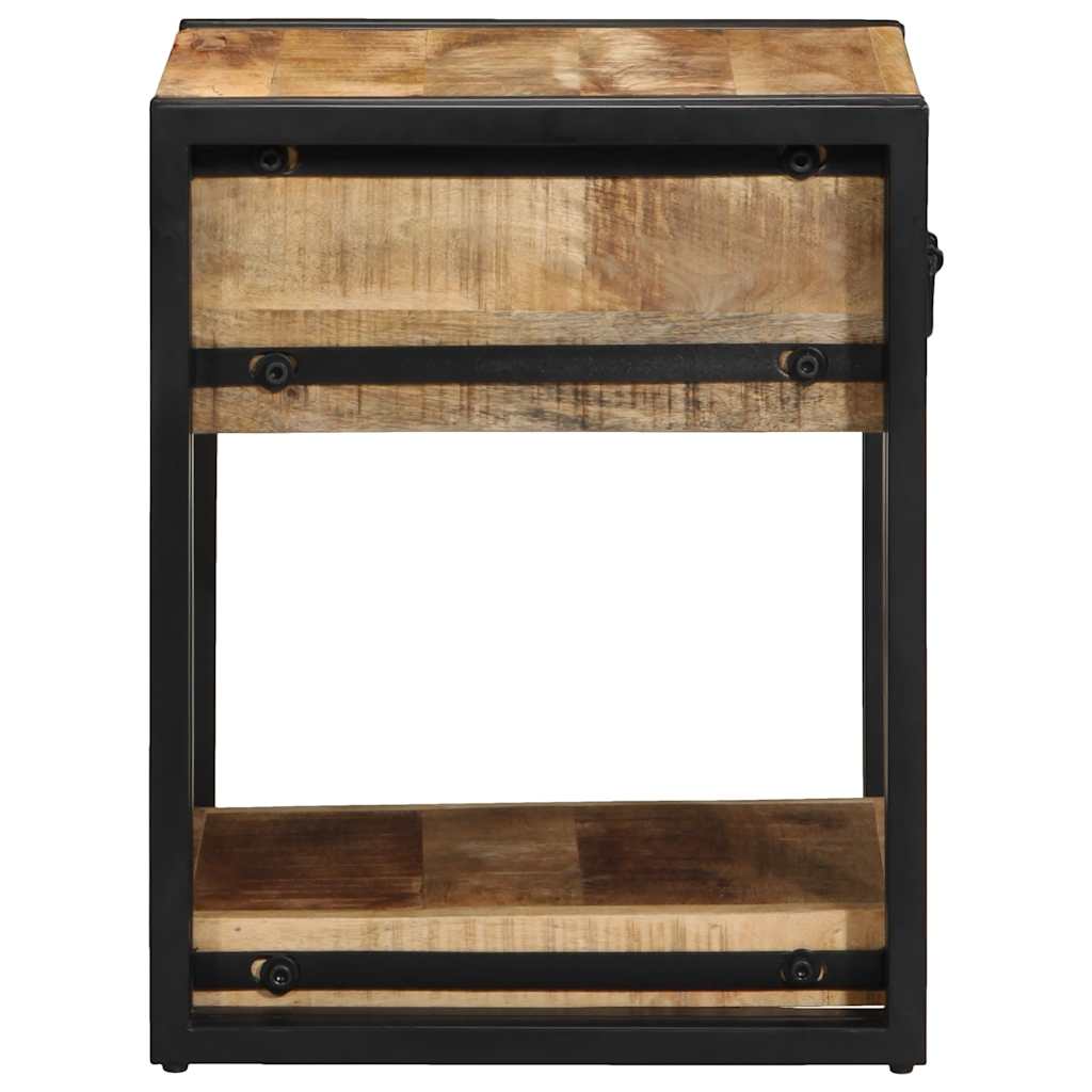 Nachttisch 40x40x50 cm Raues Mango-Massivholz