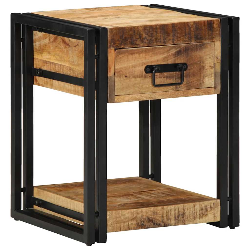 Nachttische 2 Stk. 40x40x50 cm Raues Massivholz Mango