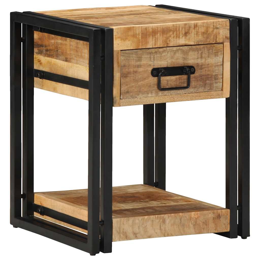 Nachttische 2 Stk. 40x40x50 cm Raues Massivholz Mango