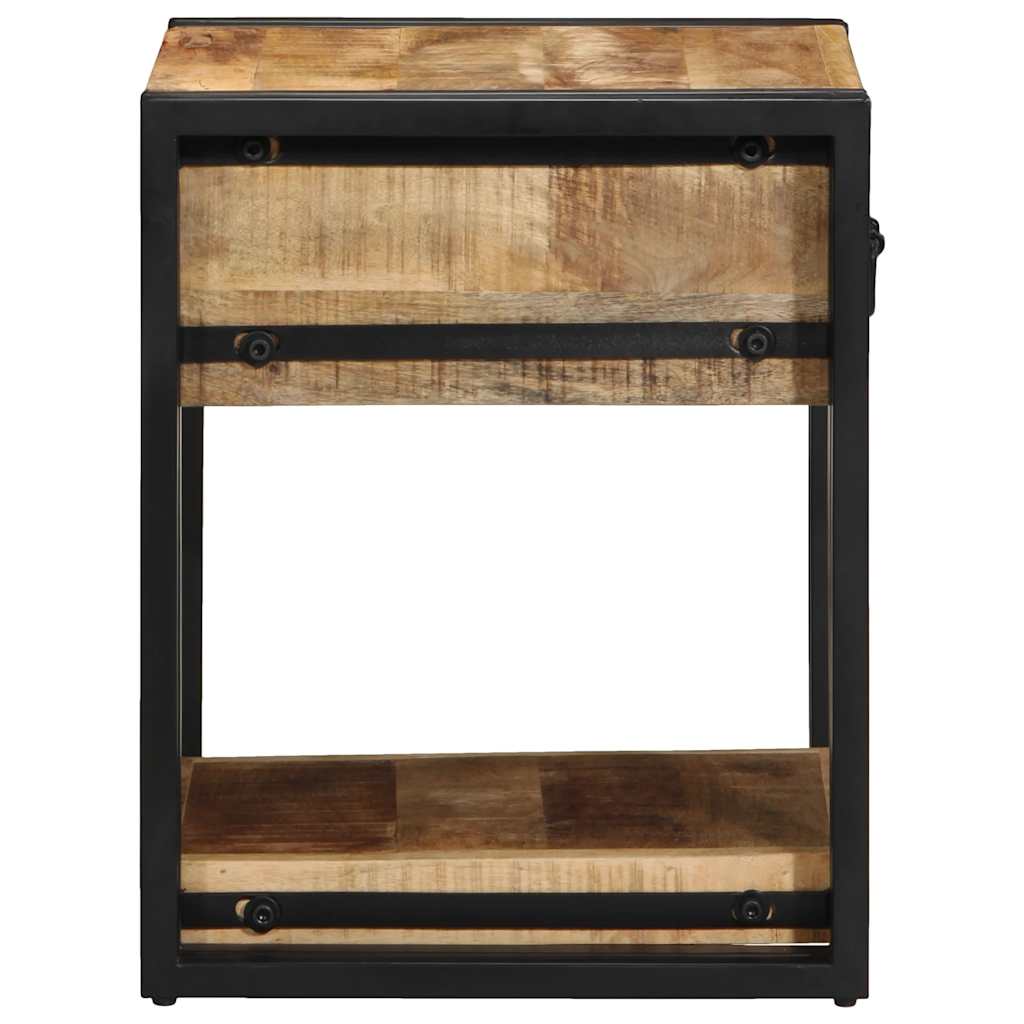 Nachttische 2 Stk. 40x40x50 cm Raues Massivholz Mango
