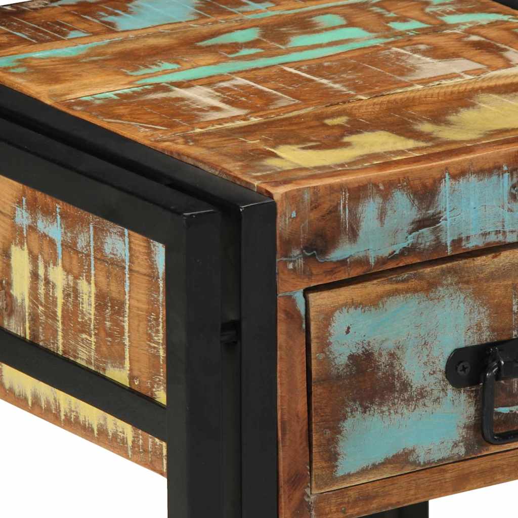 Nachttisch 40 x 40 x 50 cm Massives upgecyceltes Holz
