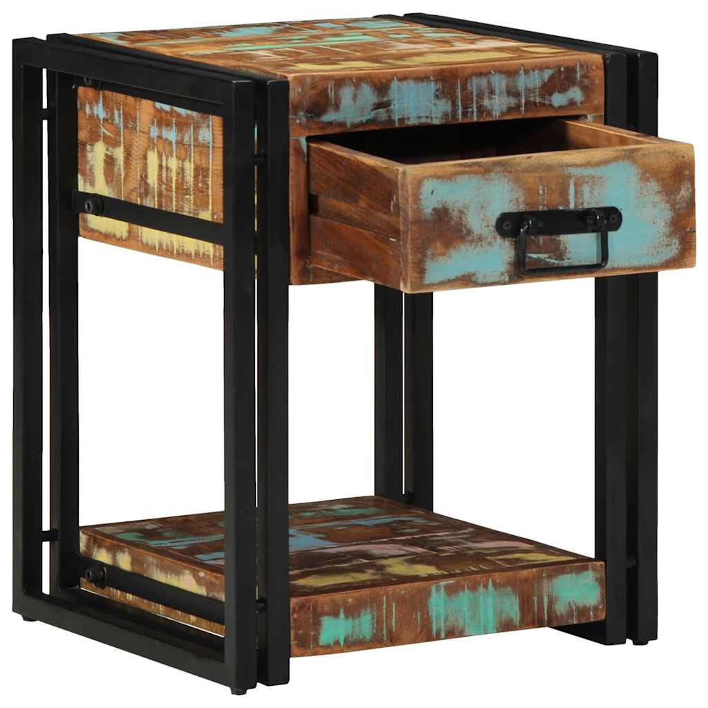 Nachttisch 40 x 40 x 50 cm Massives upgecyceltes Holz