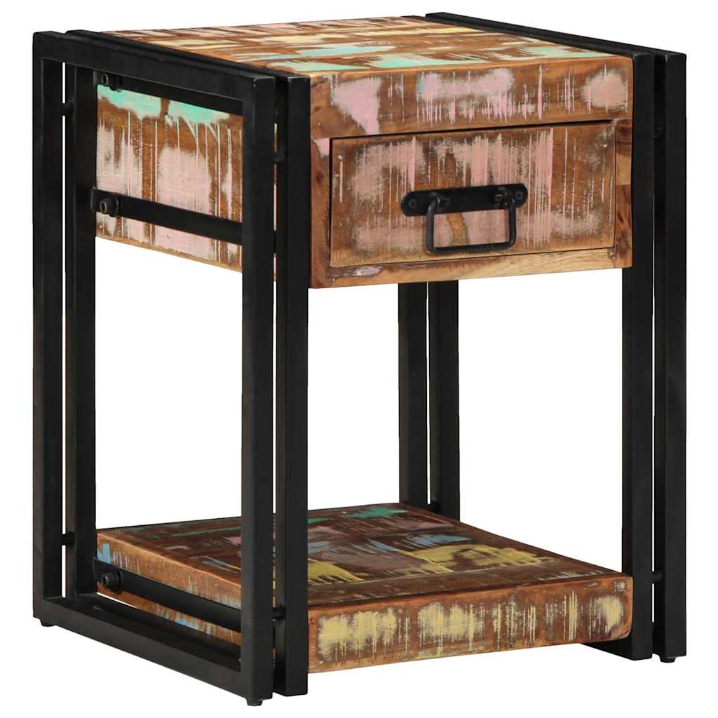 Nachttisch 40 x 40 x 50 cm Massives upgecyceltes Holz