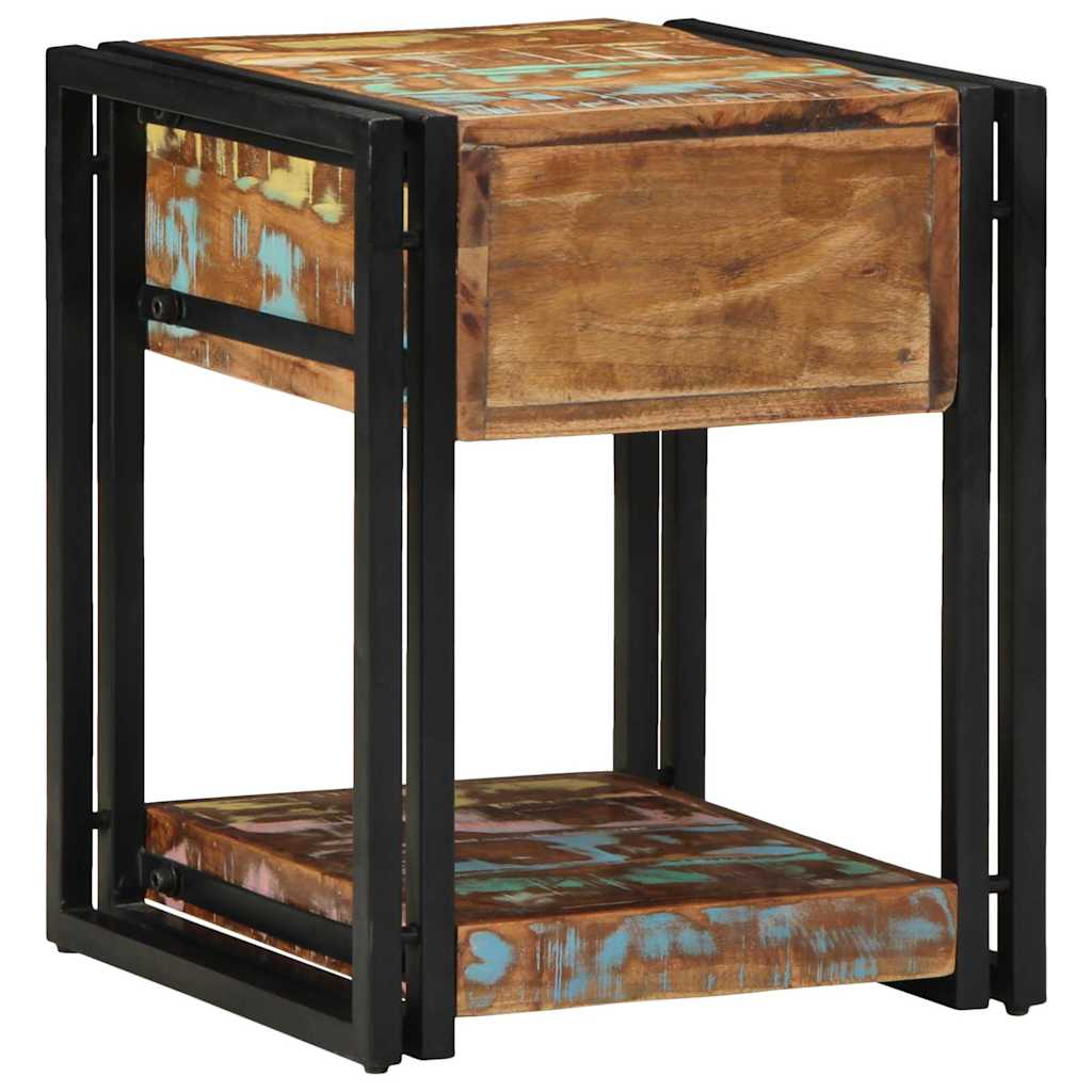 Nachttisch 40 x 40 x 50 cm Massives upgecyceltes Holz