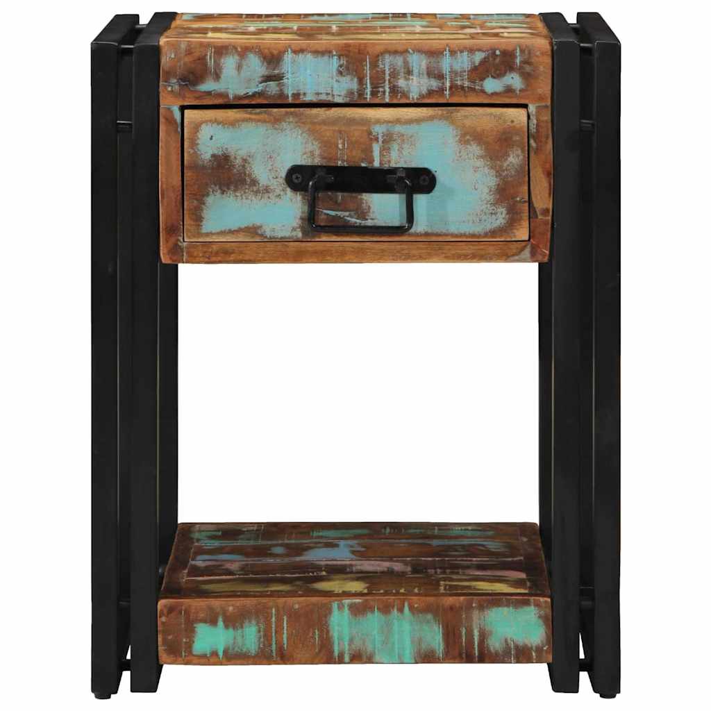Nachttisch 2 pcs 40 x 40 x 50 cm Massives upgecyceltes Holz