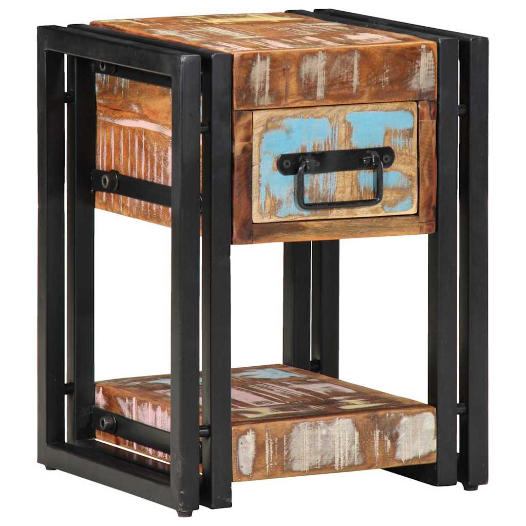 Nachttisch 30 x 30 x 40 cm Massives upgecyceltes Holz
