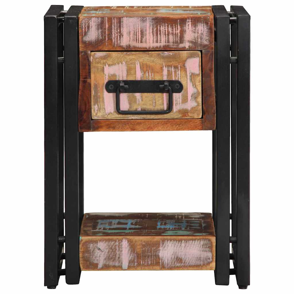 Nachttisch 30 x 30 x 40 cm Massives upgecyceltes Holz