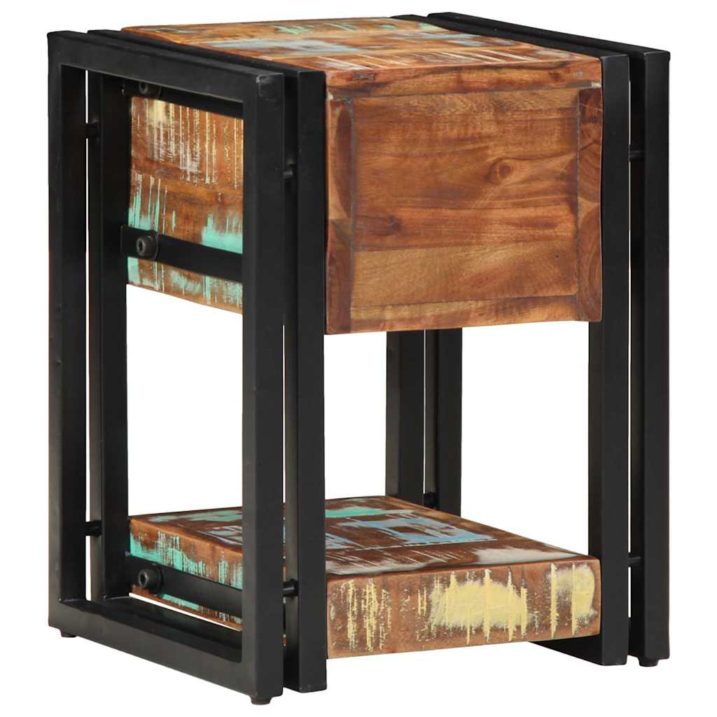 Nachttisch 2 pcs 30 x 30 x 40 cm Massives upgecyceltes Holz