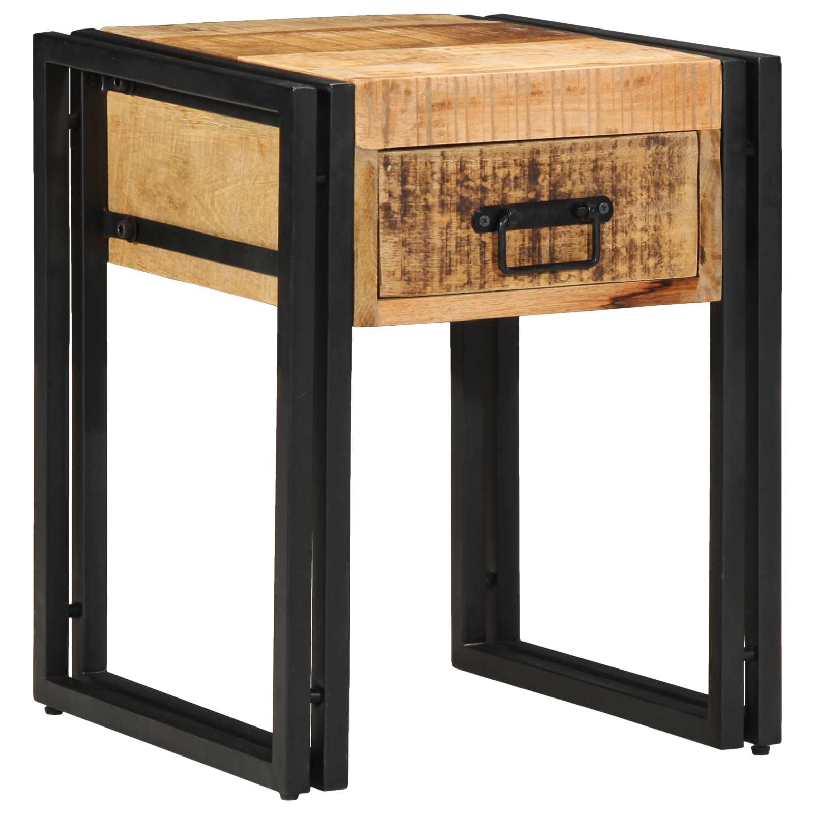 Beistelltisch mit Schubladen 40 x 40 x 50 cm Massivholz Mango