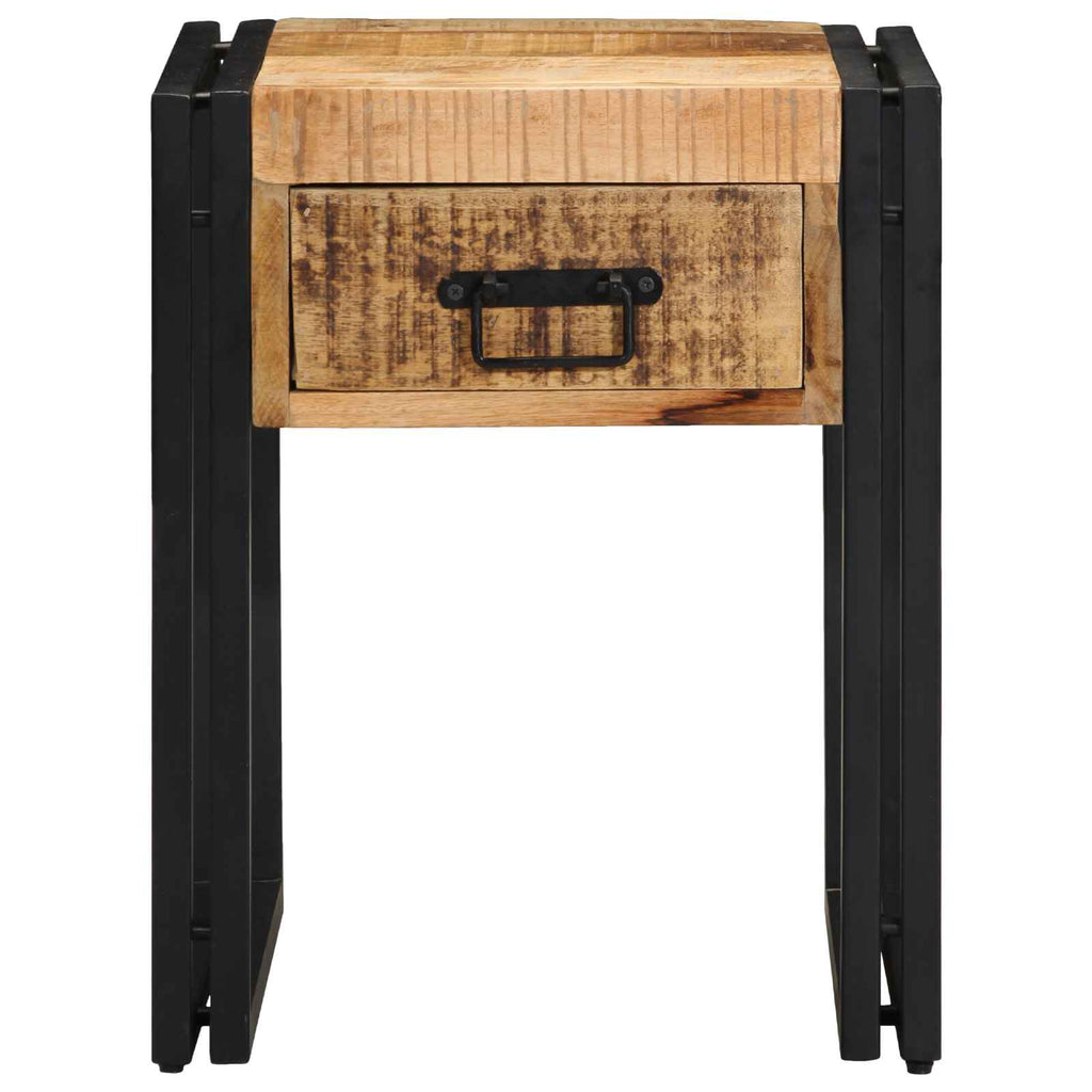 Beistelltisch mit Schubladen 40 x 40 x 50 cm Massivholz Mango