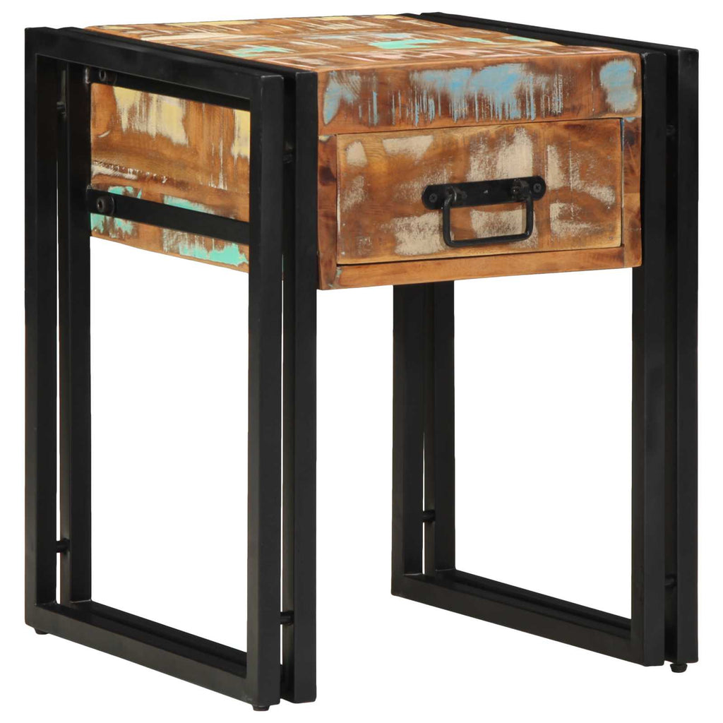 Beistelltisch 40 x 40 x 50 cm Massives upgecyceltes Holz