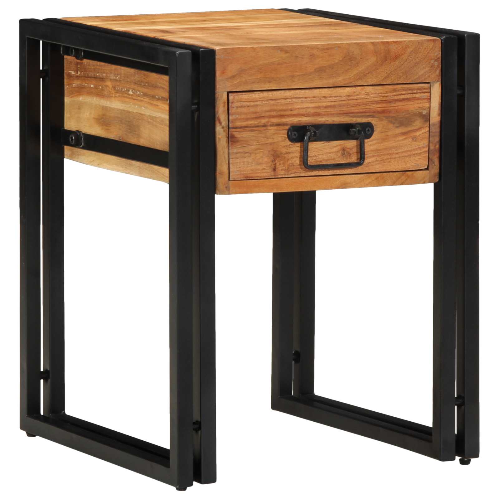 Beistelltisch mit Schubladen 40 x 40 x 50 cm Massivholz Akazie