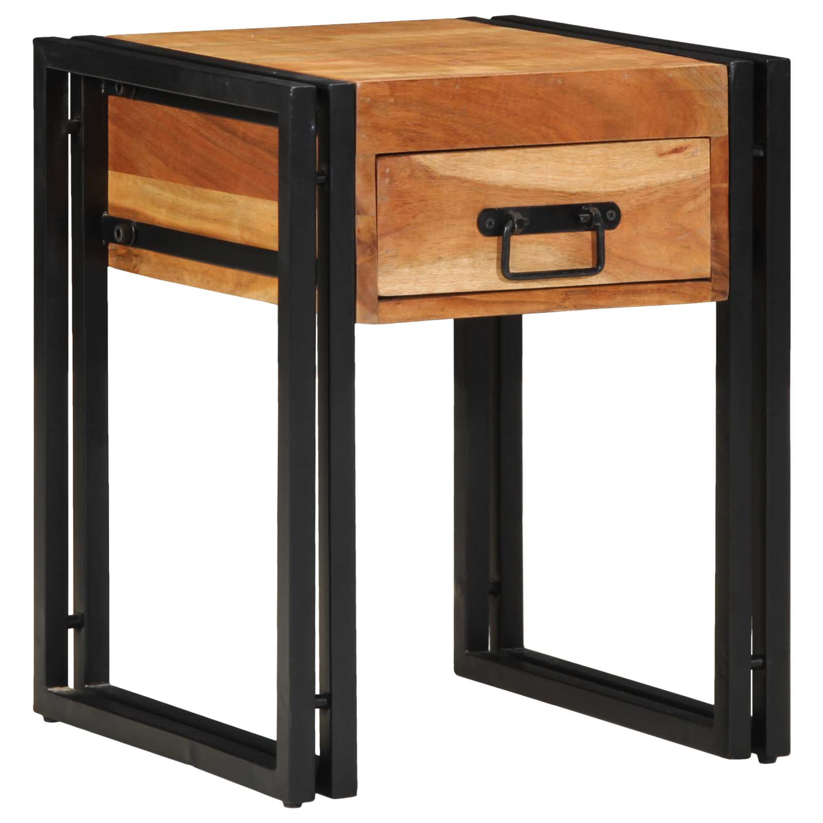Beistelltisch mit Schubladen 40 x 40 x 50 cm Massivholz Akazie