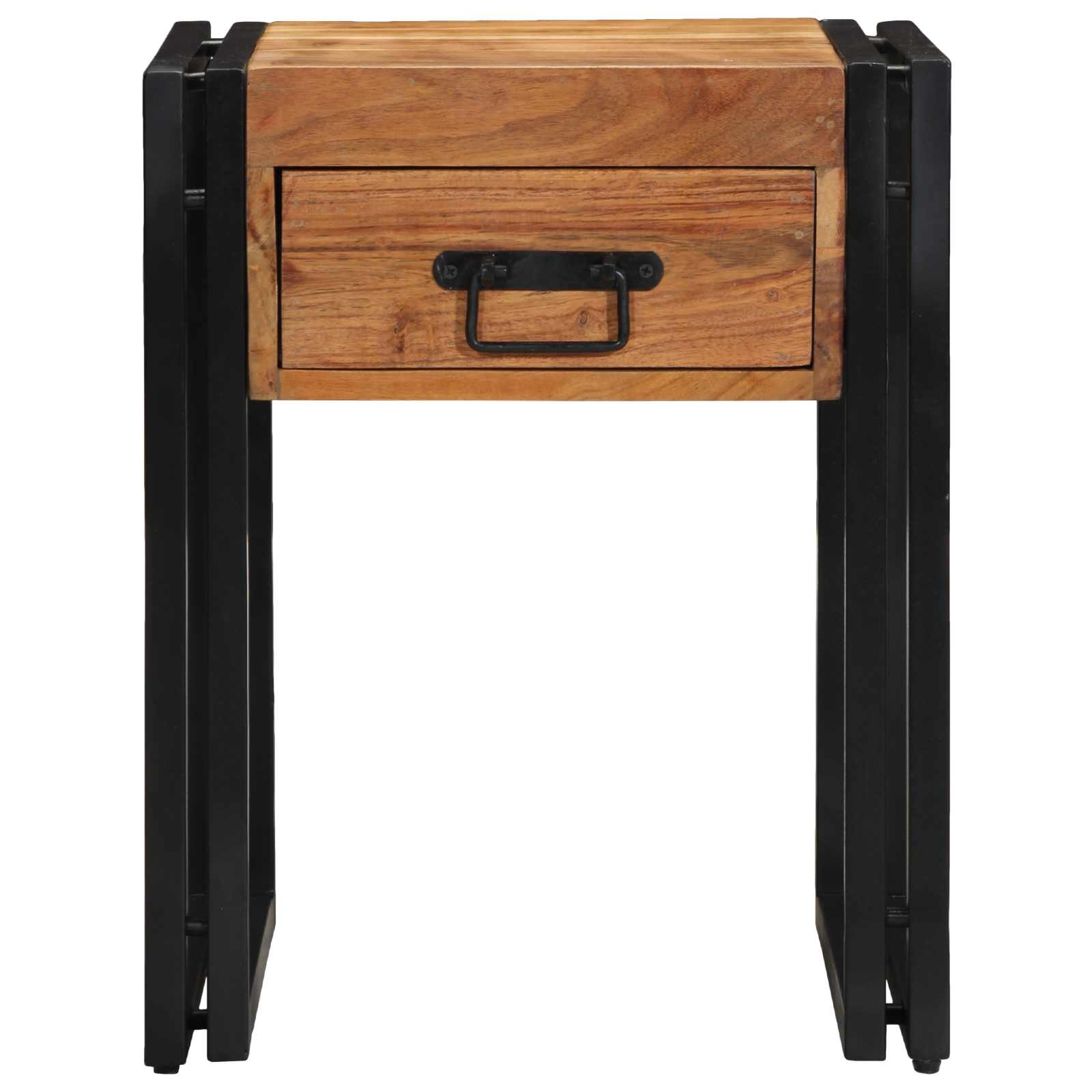 Beistelltisch mit Schubladen 40 x 40 x 50 cm Massivholz Akazie