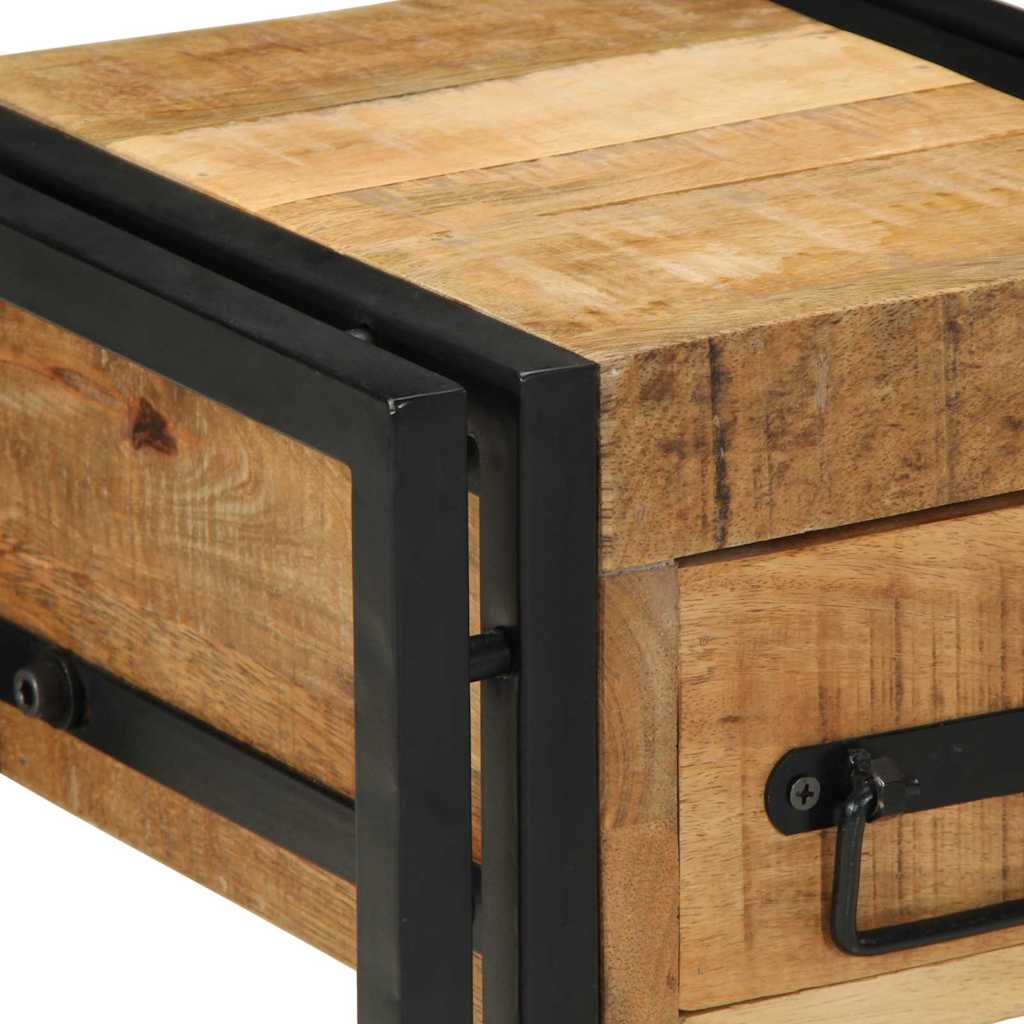 Beistelltisch mit Schubladen 30 x 30 x 40 cm Massivholz Mango