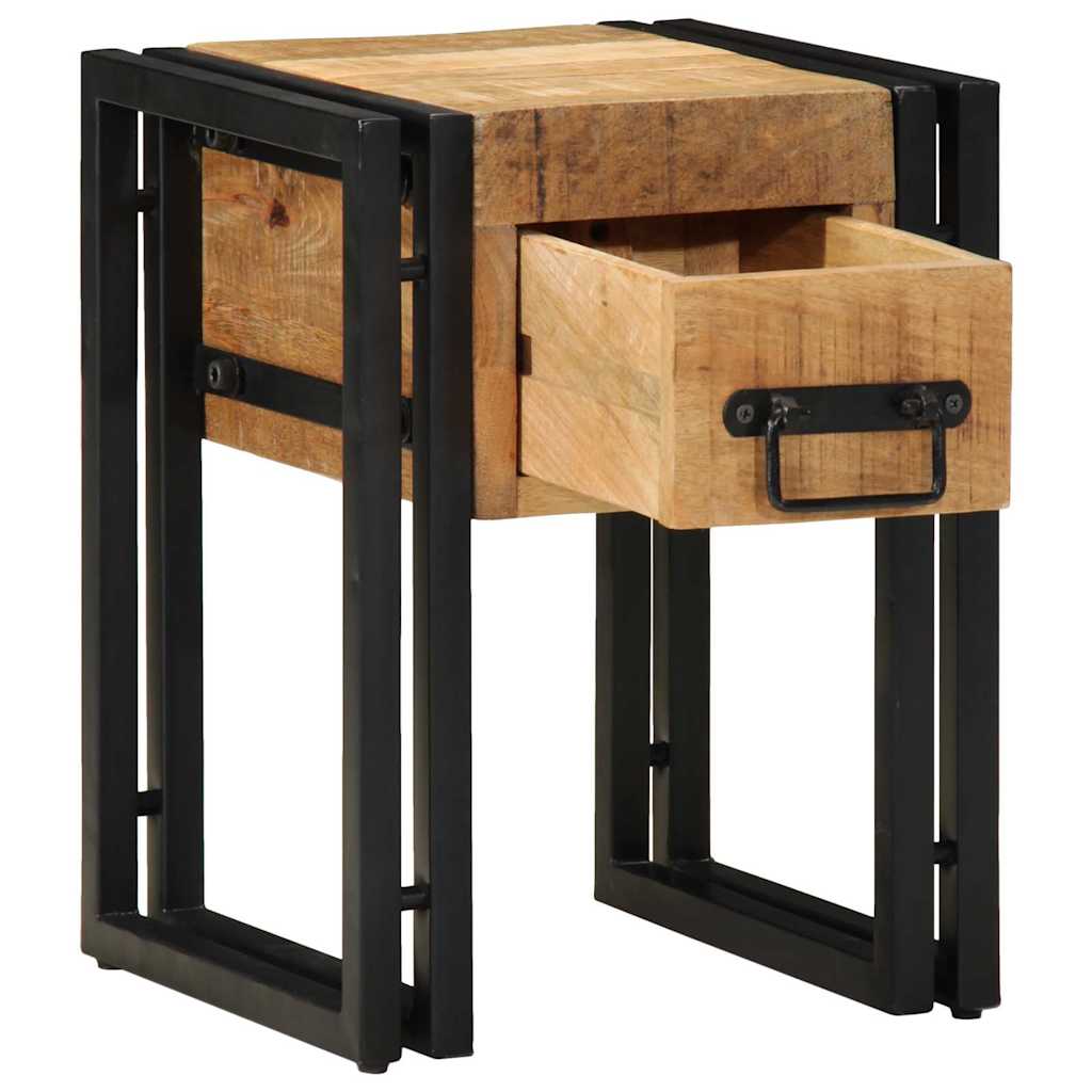 Beistelltisch mit Schubladen 30 x 30 x 40 cm Massivholz Mango