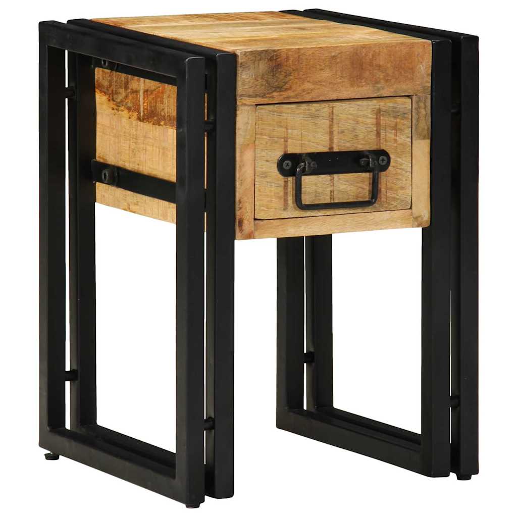 Beistelltisch mit Schubladen 30 x 30 x 40 cm Massivholz Mango