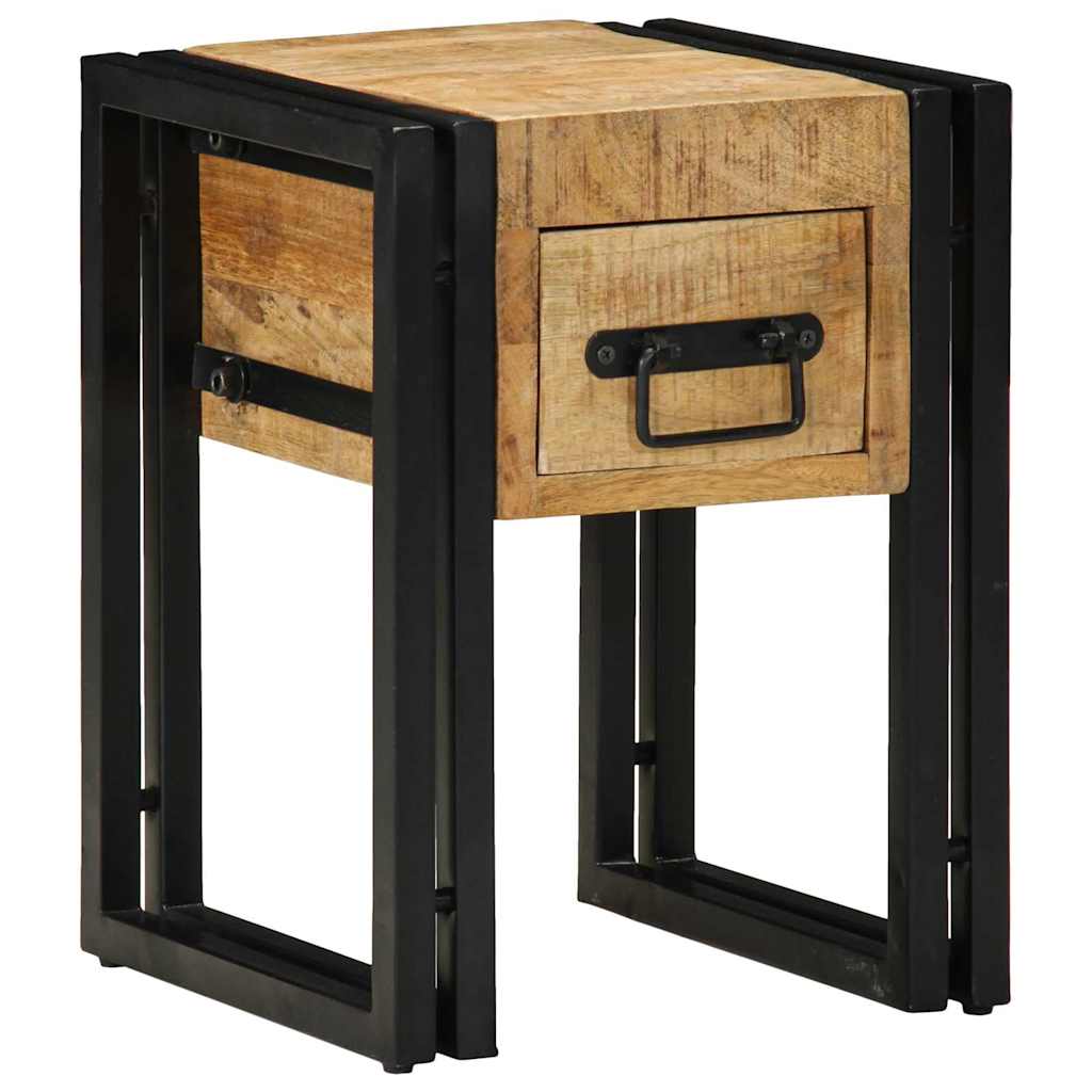 Beistelltisch mit Schubladen 30 x 30 x 40 cm Massivholz Mango