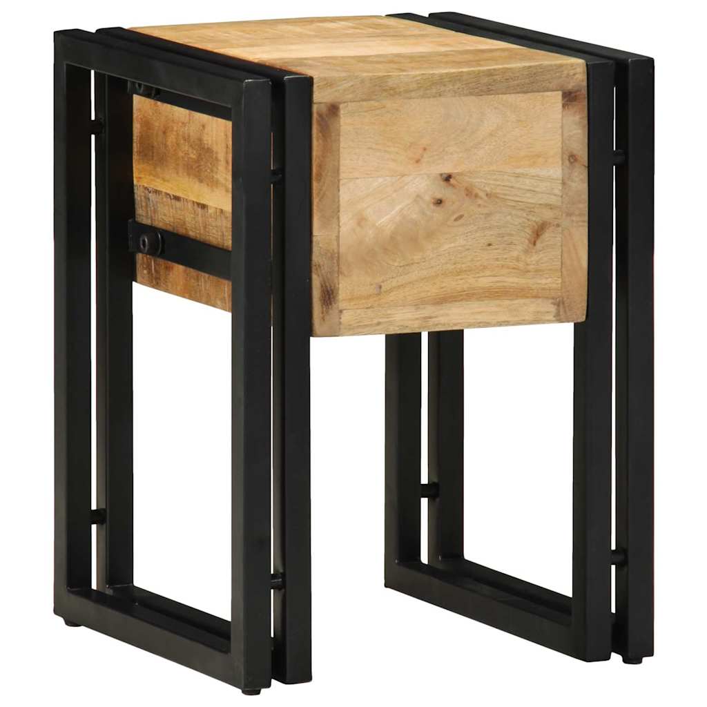 Beistelltisch mit Schubladen 30 x 30 x 40 cm Massivholz Mango