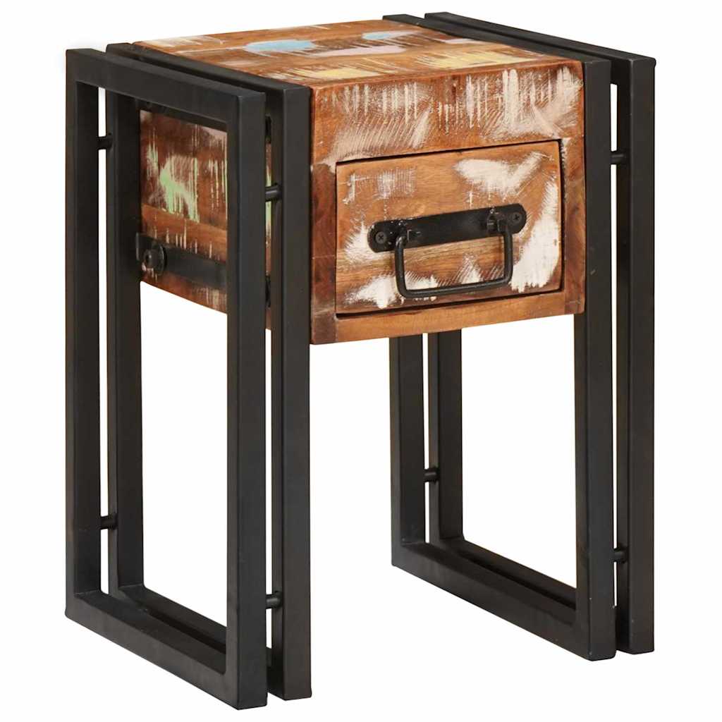 Beistelltisch 30 x 30 x 40 cm Massives upgecyceltes Holz