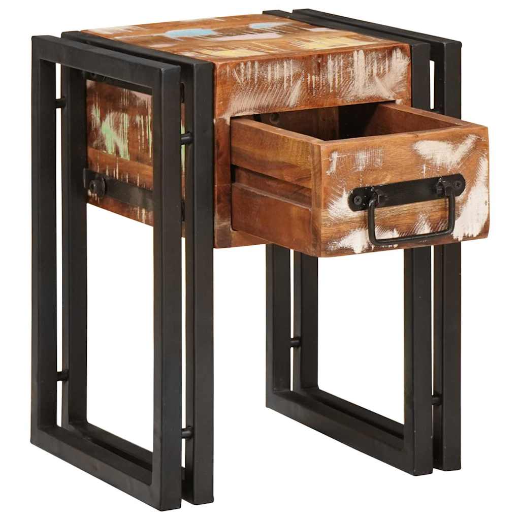 Beistelltisch 30 x 30 x 40 cm Massives upgecyceltes Holz