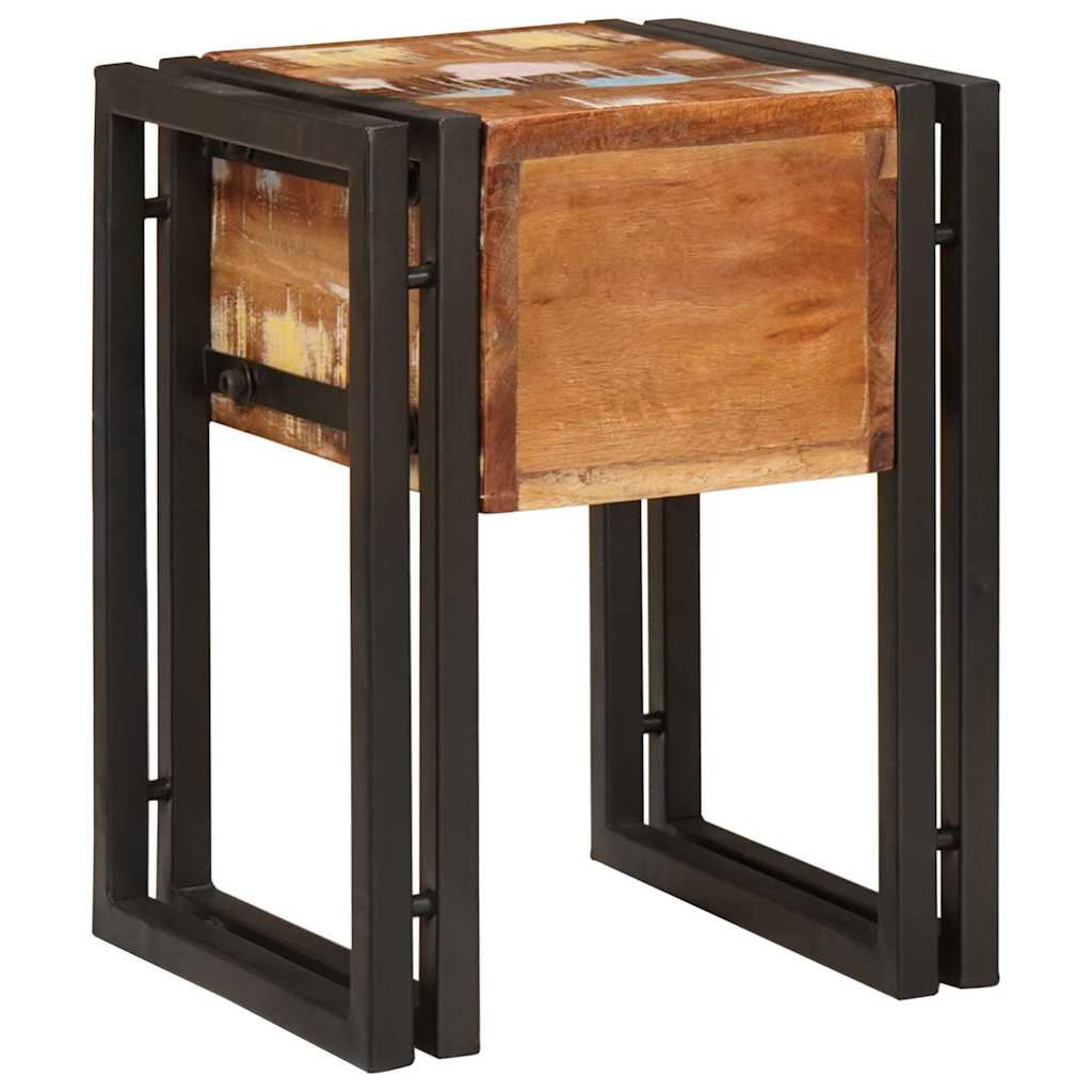 Beistelltisch 30 x 30 x 40 cm Massives upgecyceltes Holz