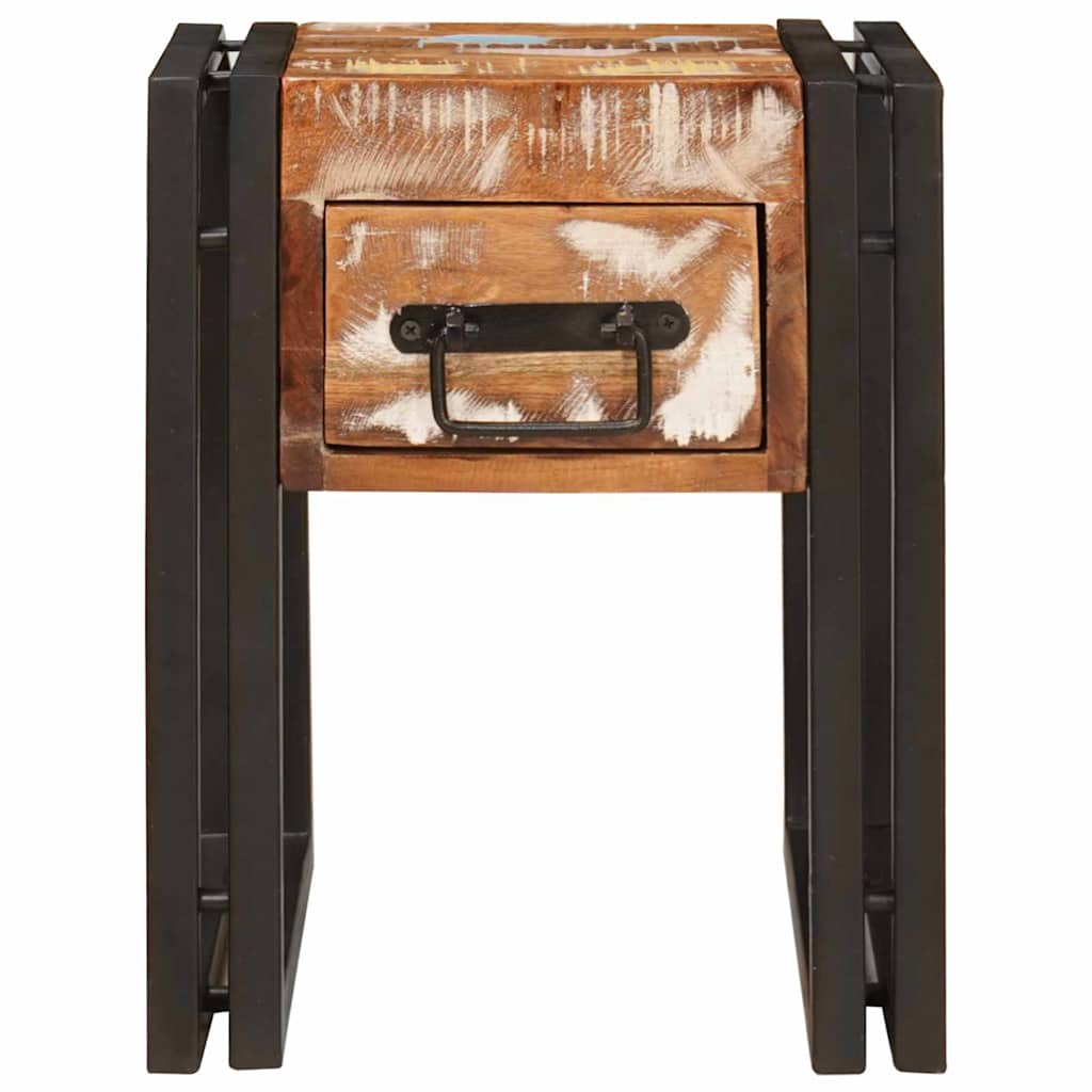 Beistelltisch 30 x 30 x 40 cm Massives upgecyceltes Holz