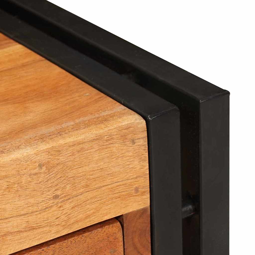 Beistelltisch mit Schubladen 30 x 30 x 40 cm Massivholz Akazie