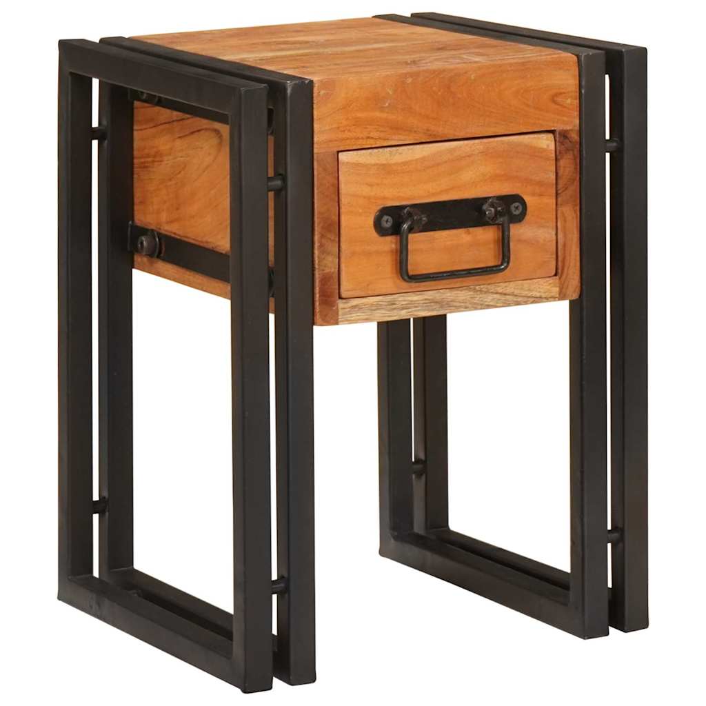 Beistelltisch mit Schubladen 30 x 30 x 40 cm Massivholz Akazie
